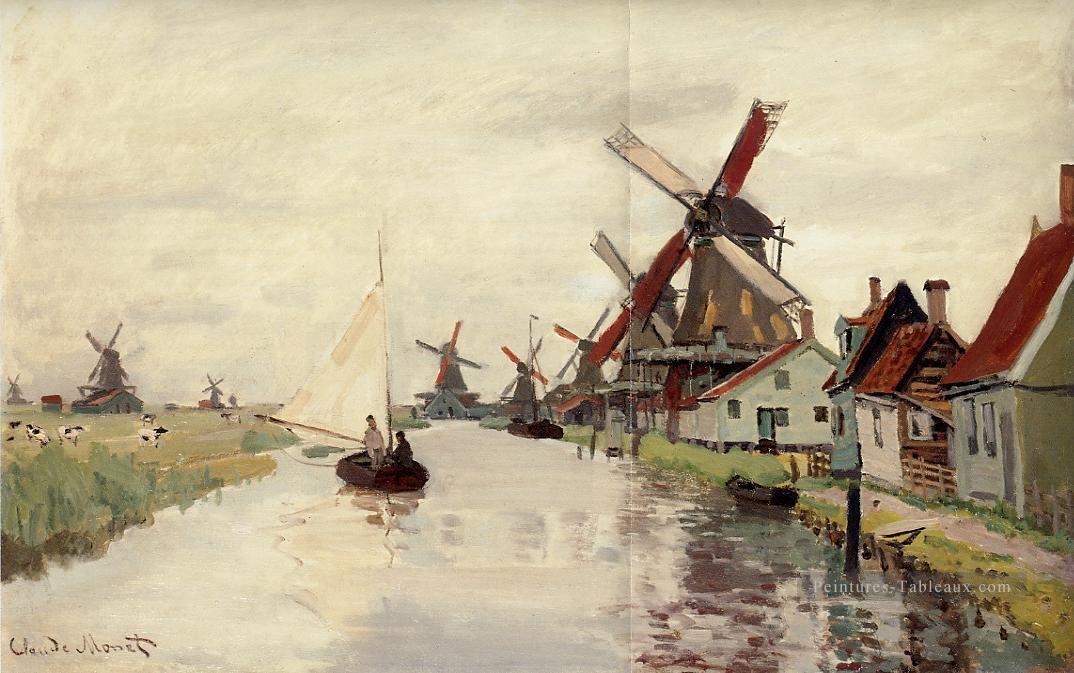 Moulins à vent en Hollande Claude Monet Peintures à l'huile